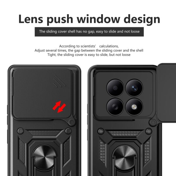 Xiaomi Redmi Note 15 5G / 4G Sliding Camera Cover Design TPU+PC Black-Θήκη Σκληρή