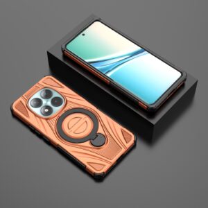 Xiaomi Redmi Note 15 5G / 4G Star Ring Metallic Pivot Bracket Magnetic Orange-Θήκη Σκληρή