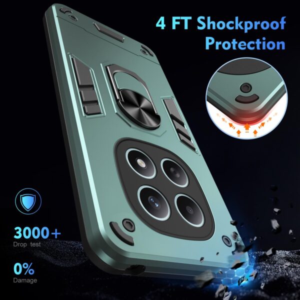 Xiaomi Redmi Note 15 5G / 4G/ Poco M8 5G Shockproof Metal Ring Holder Green-Θήκη Σκληρή