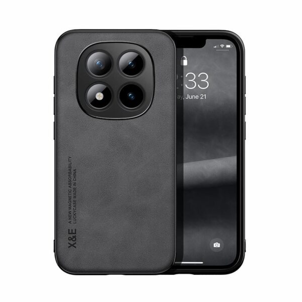 Xiaomi Redmi Note 15 Pro+ 5G / Poco M8 Pro 5G Skin Feel Magnetic Leather Back Dark Grey-Θήκη Σκληρή