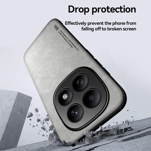 Xiaomi Redmi Note 15 Pro+ 5G / Poco M8 Pro 5G Skin Feel Magnetic Leather Back Dark Grey-Θήκη Σκληρή