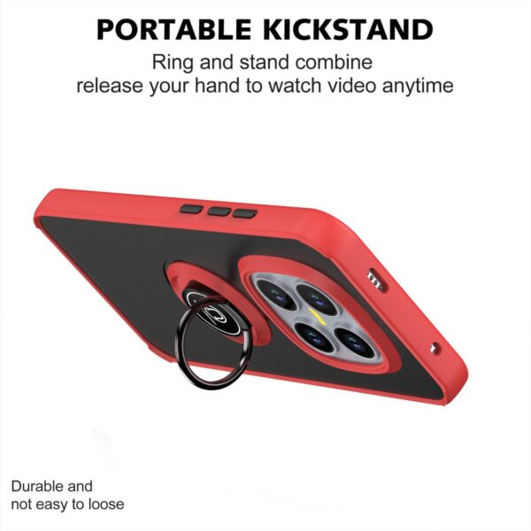 Xiaomi Redmi Note 15 Pro 4G Shadow 1 Series TPU + PC with Ring Red + Black-Θήκη Σκληρή