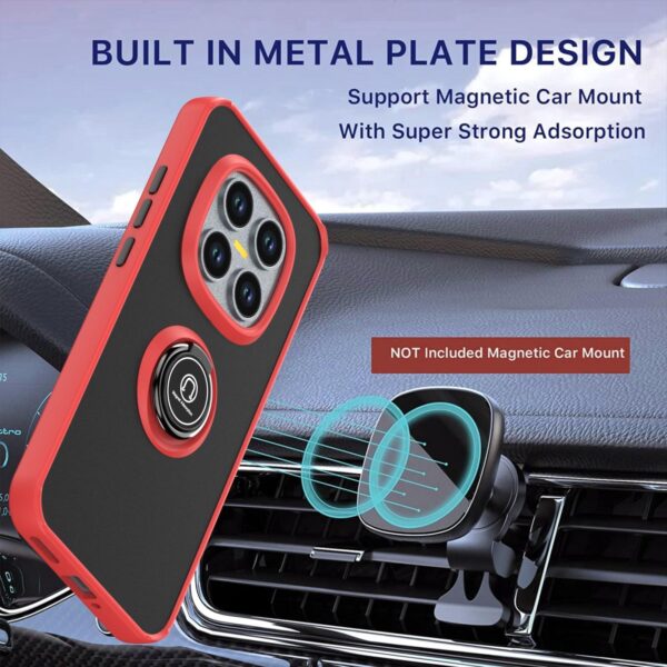 Xiaomi Redmi Note 15 Pro 4G Shadow 1 Series TPU + PC with Ring Red + Black-Θήκη Σκληρή