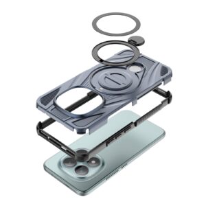 Xiaomi Redmi Note 15 Pro+ 5G Star Ring Metallic Pivot Bracket Magnetic Cyan-Θήκη Σκληρή