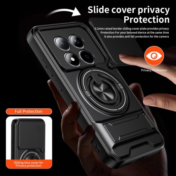 Xiaomi Redmi Note 15 Pro 4G Lens Sliding Window Multifunctional Magnetic Shockproof Orange-Θήκη Σκληρή