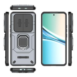 Xiaomi Redmi Note 15 5G Sliding Camshield TPU + PC Shockproof with Holder Grey-Θήκη Σκληρή