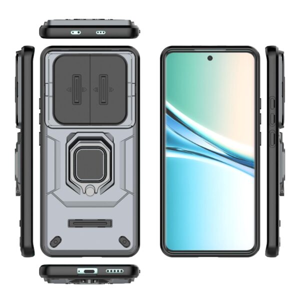 Xiaomi Redmi Note 15 5G Sliding Camshield TPU + PC Shockproof with Holder Grey-Θήκη Σκληρή
