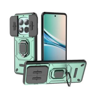 Xiaomi Redmi Note 15 5G Sliding Camshield TPU + PC Shockproof with Holder Green-Θήκη Σκληρή