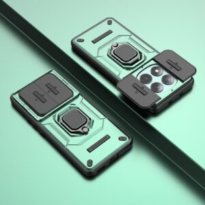 Xiaomi Redmi Note 15 5G Sliding Camshield TPU + PC Shockproof with Holder Green-Θήκη Σκληρή