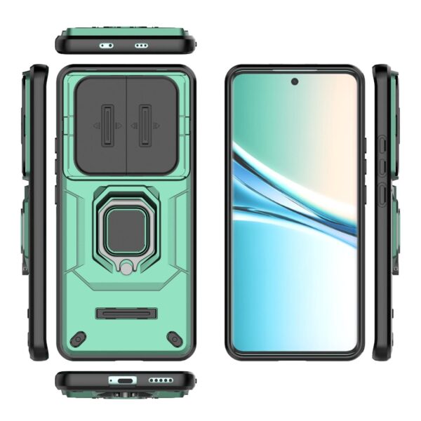Xiaomi Redmi Note 15 5G Sliding Camshield TPU + PC Shockproof with Holder Green-Θήκη Σκληρή