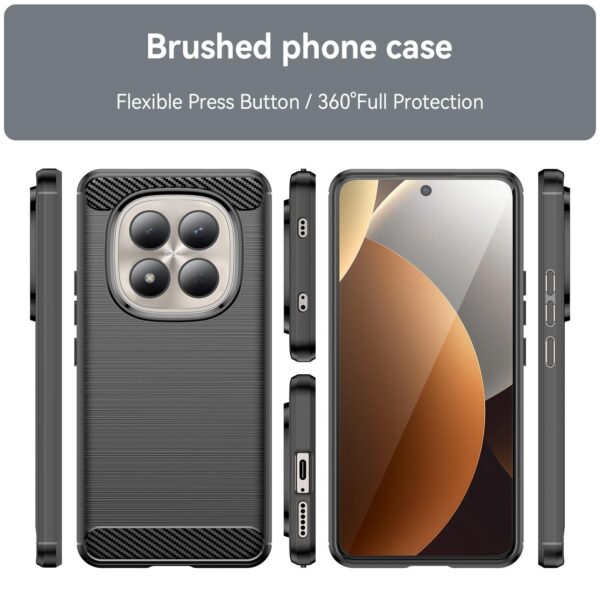 Xiaomi Redmi Note 15 Pro 4G Carbon Fiber Brushed Texture TPU Black-Θήκη Σιλικόνης