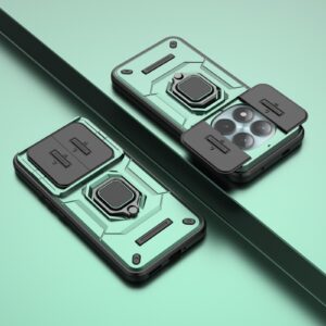 Xiaomi Redmi Note 15 Pro+ 5G Sliding Camshield TPU + PC Shockproof with Holder Green-Θήκη Σκληρή