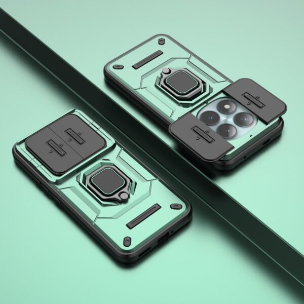 Xiaomi Redmi Note 15 Pro+ 5G Sliding Camshield TPU + PC Shockproof with Holder Green-Θήκη Σκληρή