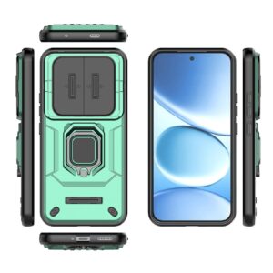 Xiaomi Redmi Note 15 Pro+ 5G Sliding Camshield TPU + PC Shockproof with Holder Green-Θήκη Σκληρή