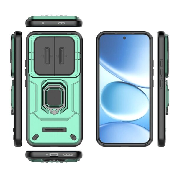 Xiaomi Redmi Note 15 Pro+ 5G Sliding Camshield TPU + PC Shockproof with Holder Green-Θήκη Σκληρή