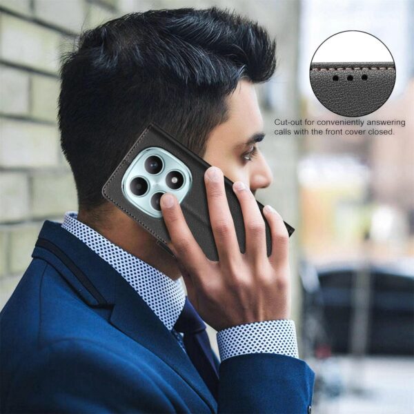 Binfen Xiaomi Redmi Note 15 5G Litchi Texture RFID Anti-theft Leather Black-Θήκη Βιβλίο