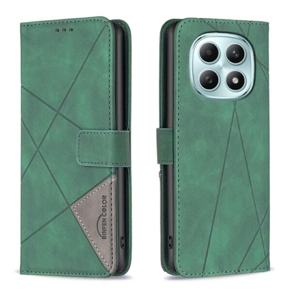 Binfen Xiaomi Redmi Note 15 Pro 4G Magnetic Buckle Rhombus Texture Leather Green-Θήκη Βιβλίο