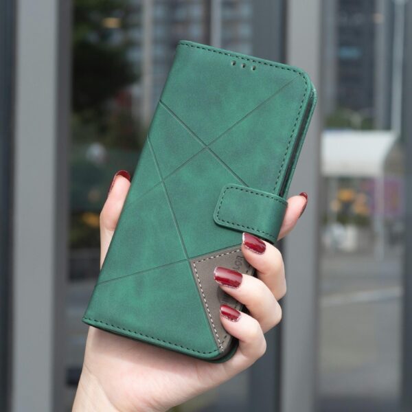 Binfen Xiaomi Redmi Note 15 Pro 4G Magnetic Buckle Rhombus Texture Leather Green-Θήκη Βιβλίο