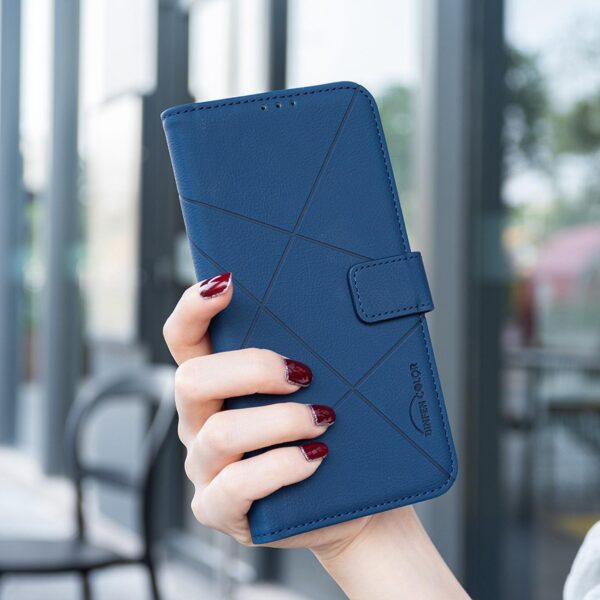 Binfen Xiaomi Redmi Note 15 5G Geometric Pattern RFID Leather Blue-Θήκη Σκληρή