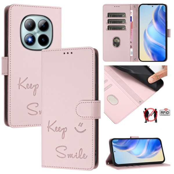 Xiaomi Redmi Note 15 Pro+ 5G Smile Embossing RFID Leather Pink-Θήκη Βιβλίο