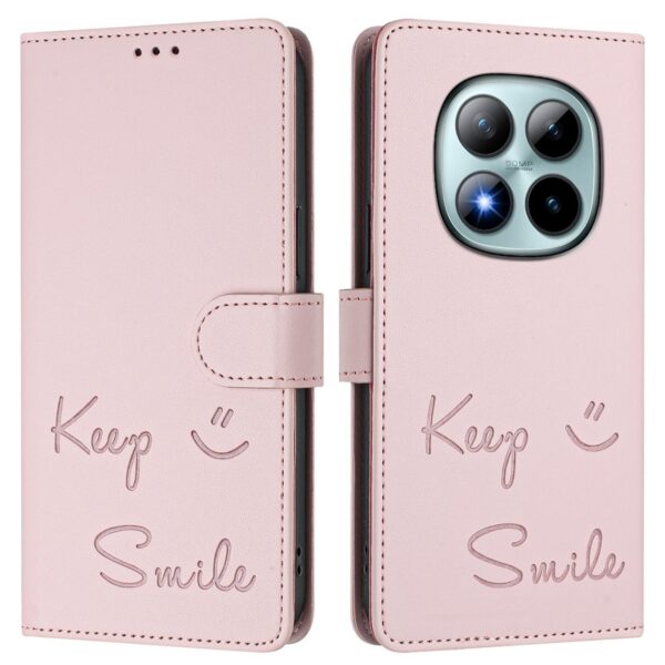 Xiaomi Redmi Note 15 Pro+ 5G Smile Embossing RFID Leather Pink-Θήκη Βιβλίο