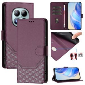 Xiaomi Redmi Note 15 Pro+ 5G/Poco M8 Pro 5G Honeycomb Embossing RFID Leather Violet-Θήκη Βιβλίο