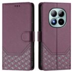 Xiaomi Redmi Note 15 Pro+ 5G/Poco M8 Pro 5G Honeycomb Embossing RFID Leather Violet-Θήκη Βιβλίο