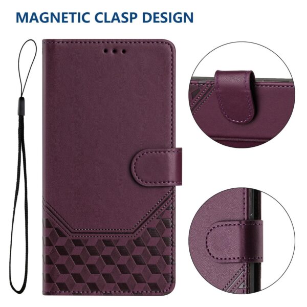 Xiaomi Redmi Note 15 Pro+ 5G/Poco M8 Pro 5G Honeycomb Embossing RFID Leather Violet-Θήκη Βιβλίο