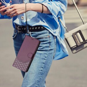 Xiaomi Redmi Note 15 Pro+ 5G/Poco M8 Pro 5G Honeycomb Embossing RFID Leather Violet-Θήκη Βιβλίο