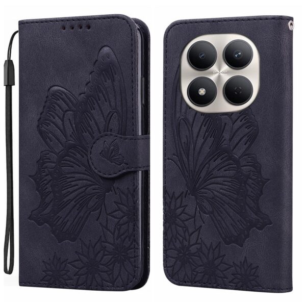 Xiaomi Redmi Note 15 Pro+ 5G Retro Skin Feel Butterflies Embossing Horizontal Flip Leather Black-Θήκη Βιβλίο