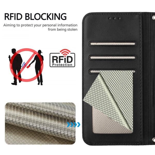 Xiaomi Redmi Note 15 Pro 5G Litter Panda Embossing RFID Leather with Lanyard Black-Θήκη Βιβλίο