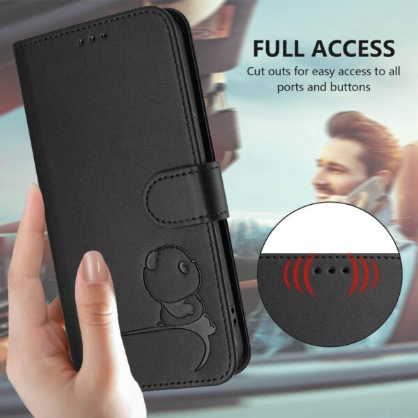 Xiaomi Redmi Note 15 Pro 5G Litter Panda Embossing RFID Leather with Lanyard Black-Θήκη Βιβλίο