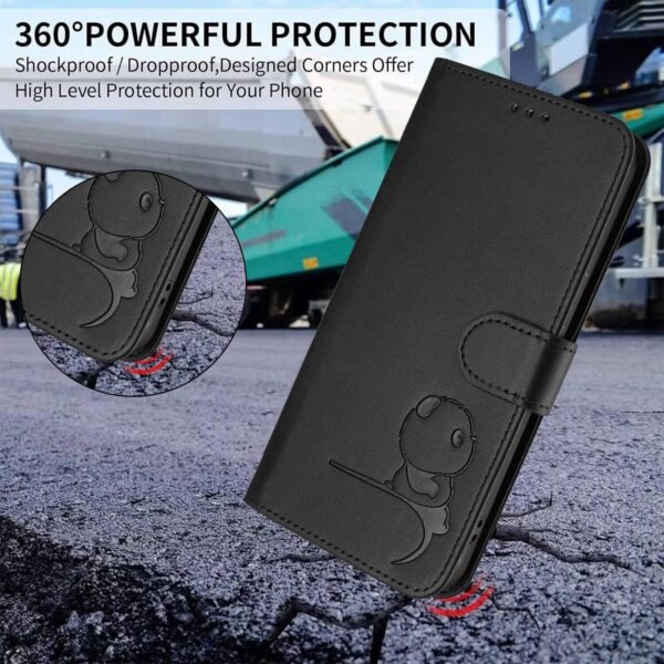 Xiaomi Redmi Note 15 Pro 5G Litter Panda Embossing RFID Leather with Lanyard Black-Θήκη Βιβλίο