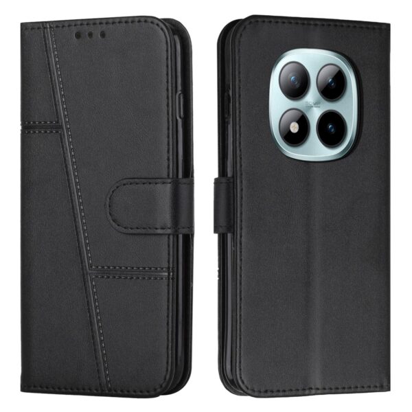 Xiaomi Redmi Note 15 Pro 5G Stitching Calf Texture Buckle Leather Black-Θήκη Βιβλίο