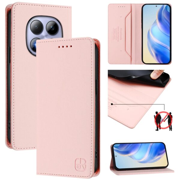 Xiaomi Redmi Note 15 Pro 5G RC01 Dual-Folded Magnetic Suction RFID Leather Pink-Θήκη Βιβλίο