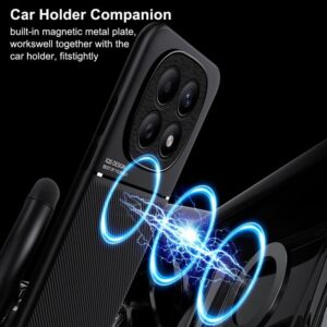 Xiaomi Redmi Note 15 Pro+ 5G /Poco M8 Pro 5G Classic Tilt Strip Grain Magnetic PC Hybrid TPU Black-Θήκη Σκληρή