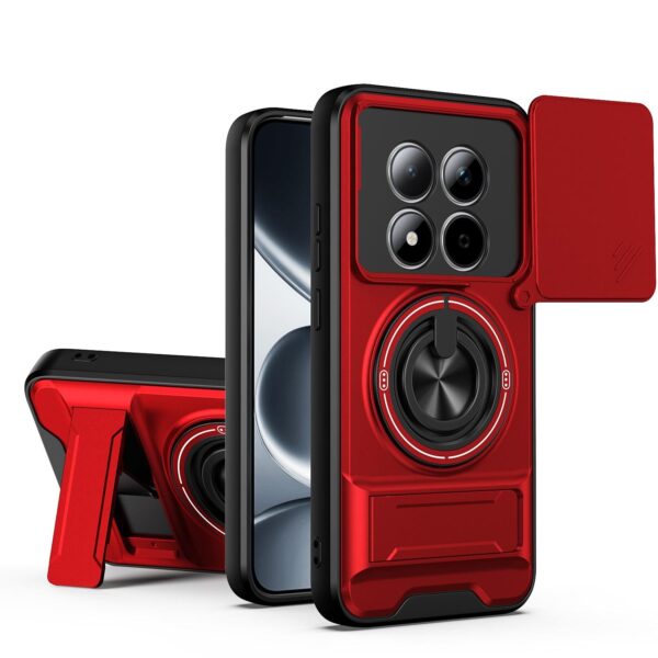 Xiaomi Redmi Note 15 Pro 4G Lens Sliding Window Multifunctional Magnetic Shockproof Red-Θήκη Σκληρή