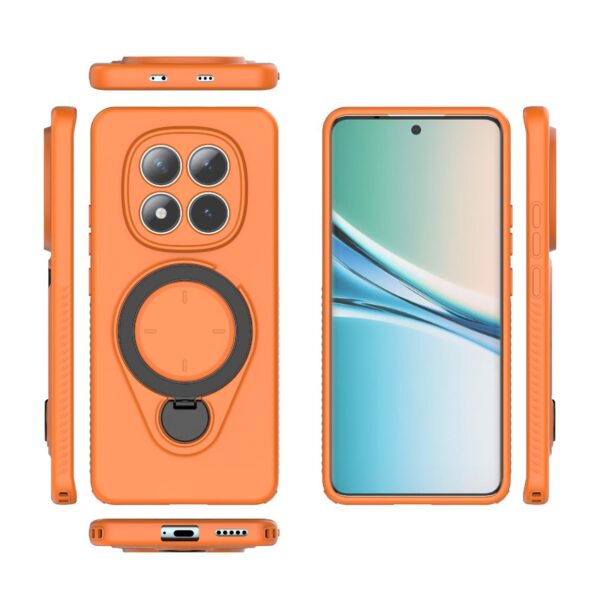 Xiaomi Redmi Note 15 5G Ring Shield MagSafe TPU with 360 Degree Rotating Holder Orange-Θήκη Σκληρή