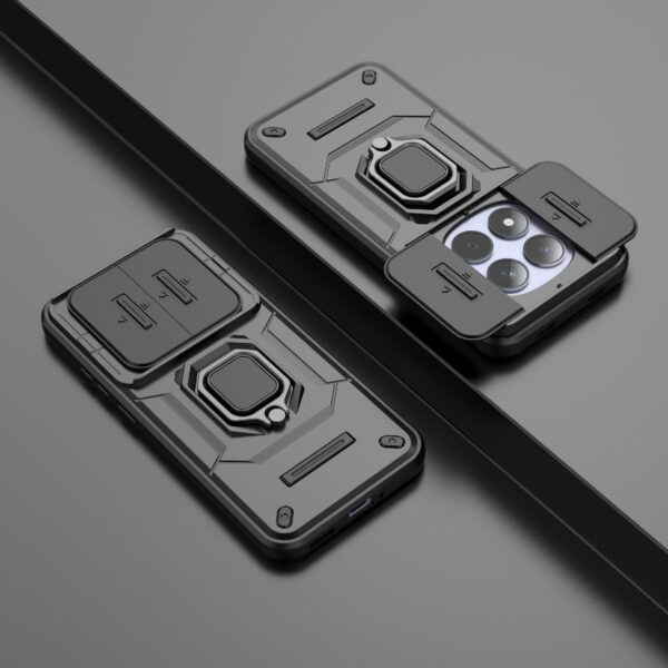 Xiaomi Redmi Note 15 Pro 5G Sliding Camshield TPU + PC Shockproof with Holder Black-Θήκη Σκληρή
