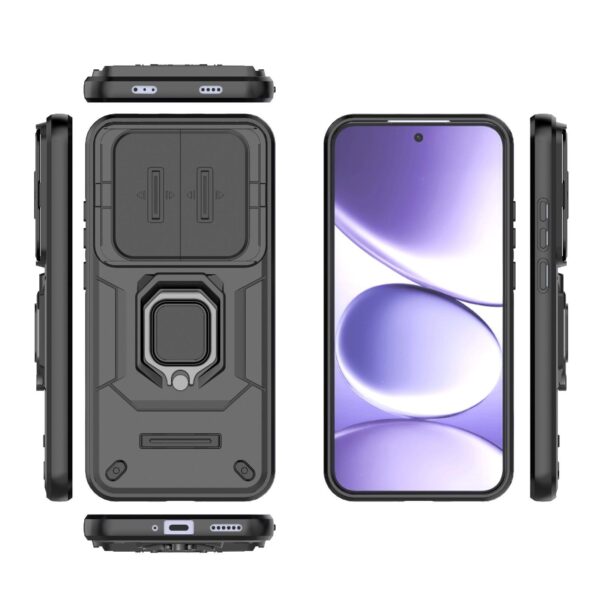 Xiaomi Redmi Note 15 Pro 5G Sliding Camshield TPU + PC Shockproof with Holder Black-Θήκη Σκληρή