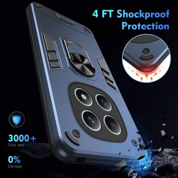 Xiaomi Redmi Note 15 5G / 4G / Poco M8 5G Shockproof Metal Ring Holder Blue-Θήκη Σκληρή