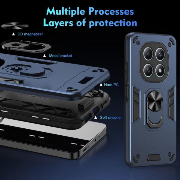 Xiaomi Redmi Note 15 5G / 4G / Poco M8 5G Shockproof Metal Ring Holder Blue-Θήκη Σκληρή