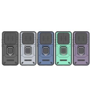 Xiaomi Redmi Note 15 Pro 5G Sliding Camshield TPU + PC Shockproof with Holder Grey-Θήκη Σκληρή