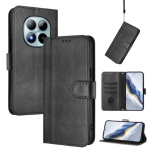 Xiaomi Redmi Note 15 Pro+ 5G/Poco M8 Pro 5G Line Splicing Buckle Retro Leather Black-Θήκη Βιβλίο