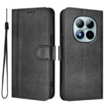 Xiaomi Redmi Note 15 Pro+ 5G/Poco M8 Pro 5G Line Splicing Buckle Retro Leather Black-Θήκη Βιβλίο