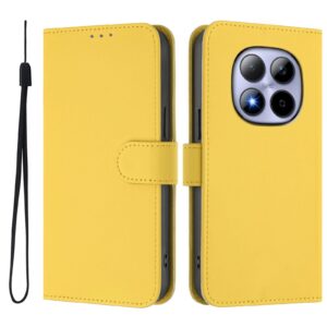 Xiaomi Redmi Note 15 Pro 5G Skin Feel Solid Color Leather with Lanyard Lemon Yellow-Θήκη Βιβλίο