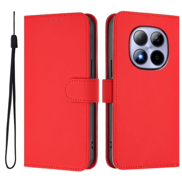 Xiaomi Redmi Note 15 Pro 5G Skin Feel Solid Color Leather with Lanyard Red-Θήκη Βιβλίο