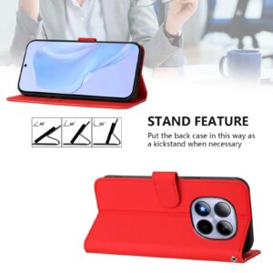 Xiaomi Redmi Note 15 Pro 5G Skin Feel Solid Color Leather with Lanyard Red-Θήκη Βιβλίο