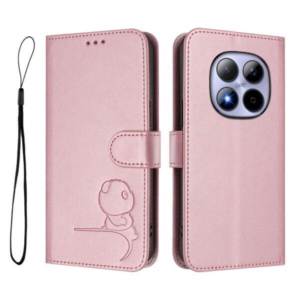 Xiaomi Redmi Note 15 Pro 5G Litter Panda Embossing RFID Leather with Lanyard Pink-Θήκη Βιβλίο