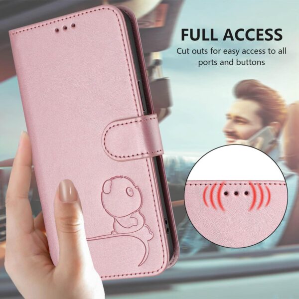 Xiaomi Redmi Note 15 Pro 5G Litter Panda Embossing RFID Leather with Lanyard Pink-Θήκη Βιβλίο